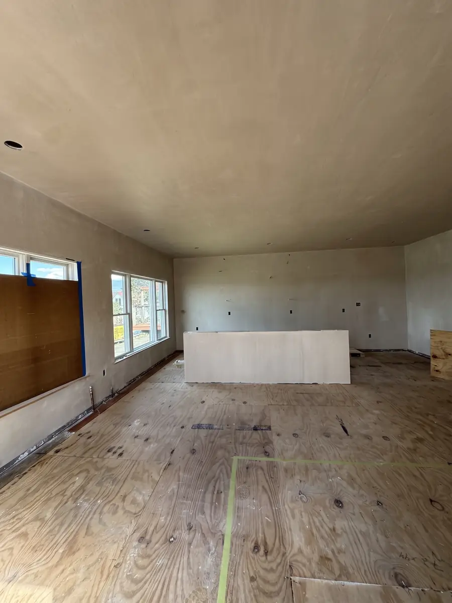 Blueboard and veneer plaster kitchen walls and ceiling in Nahant