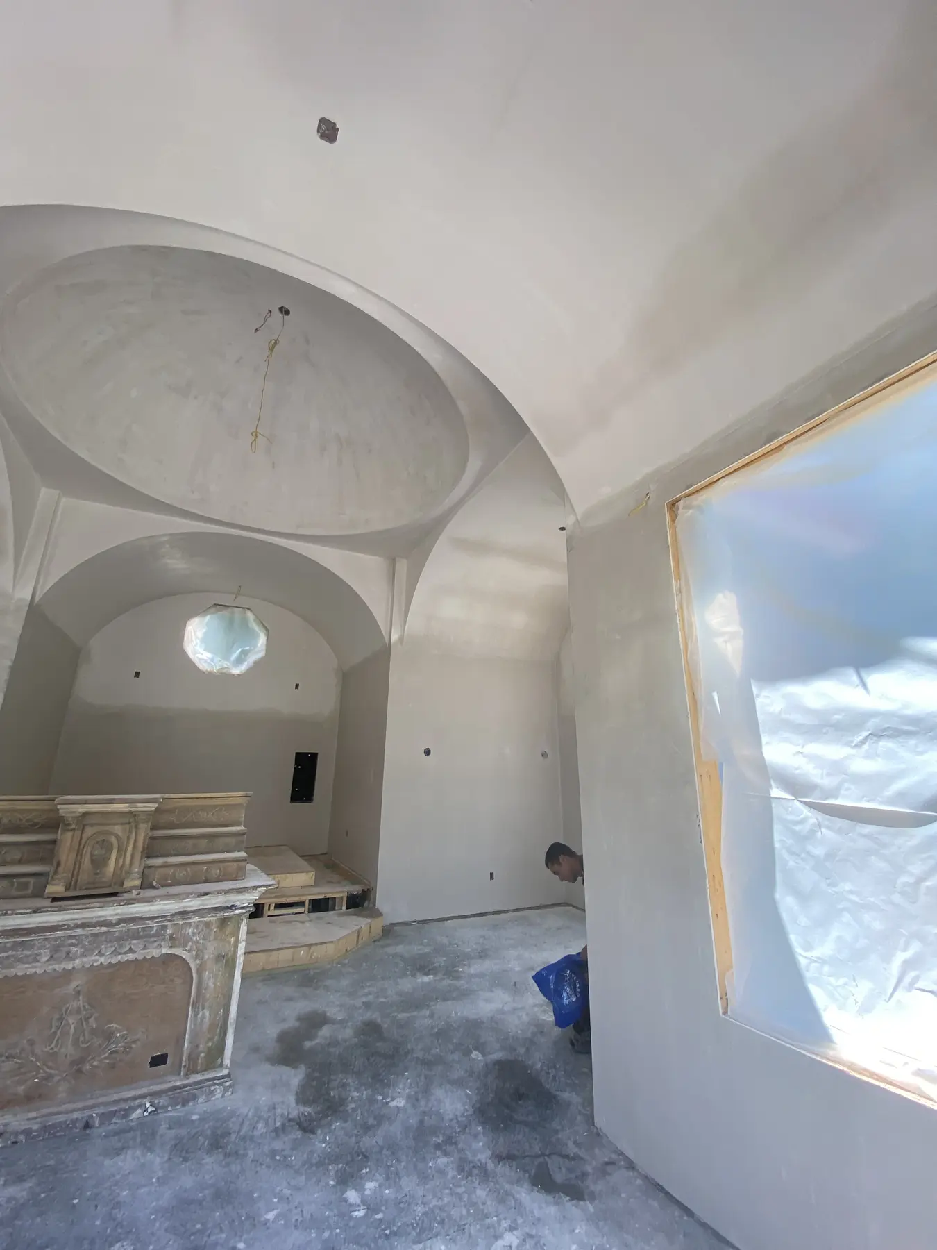 Restored vaulted plaster ceiling