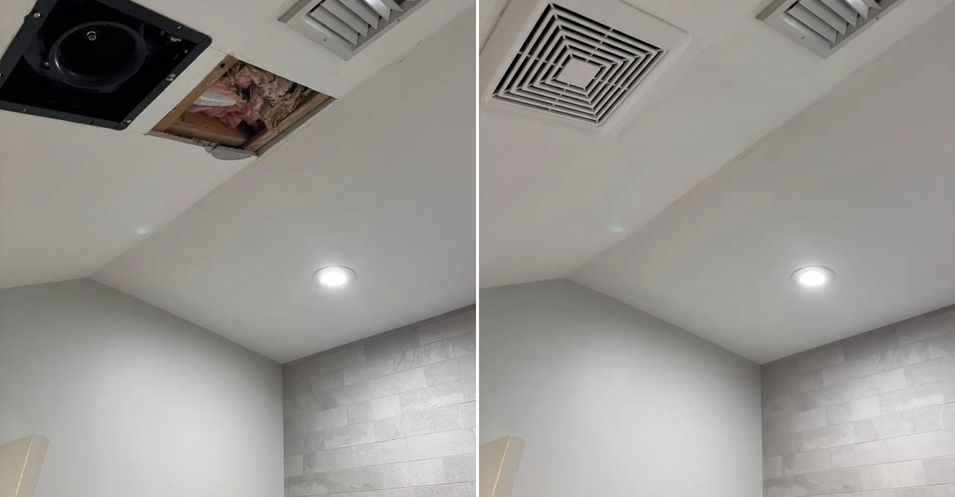 Plaster Ceiling Repair in Greater Boston by Ezra Plastering, before and after